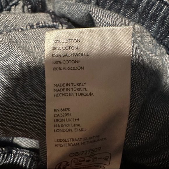 Pilcro The Skipper Strapless Denim Jean Wide Leg Jumpsuit Pants Romper size 2 - Picture 8 of 8